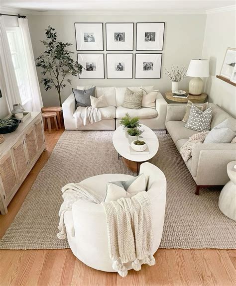 Cozy neutral living room decor ideas modern farmhouse home inspiration ...