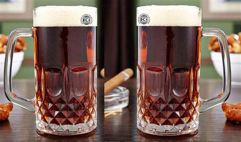Buy King International Glass Italian Style Jumbo Beer Mug (600ml) - Set ...