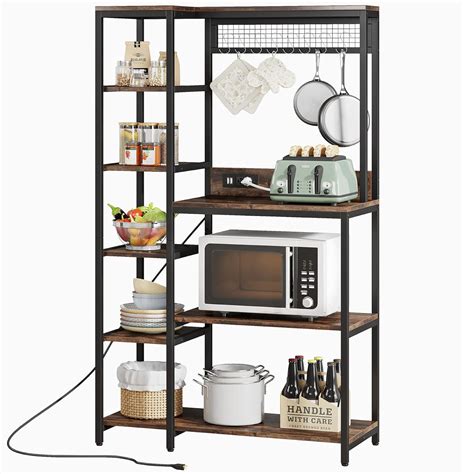 Tribesigns 8-Tier Kitchen Baker's Rack with Power Outlets, Free ...