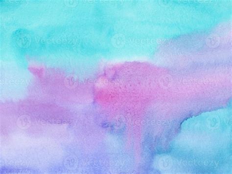 Watercolor light blue and purple background painting texture. Calm ...