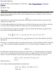 Pauls Online Notes : Calculus II - Taylor Series - Paul's Online Math ...