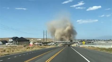 This scary-looking dust devil was spotted crossing the road in Utah ...