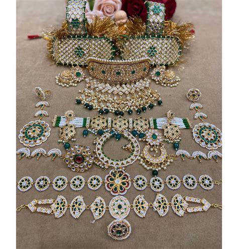 Rajwadi Kundan Bridal Rajputi Jewellery Combo Set-81622 – Saundaryam ...