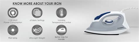 Buy Crompton CG-HDC 1100-Watt Dry Iron (Grey) Online at Low Prices in ...