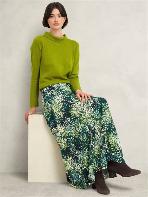 Hobbs Audrey Roll Neck Wool Cashmere Jumper, Lime Green