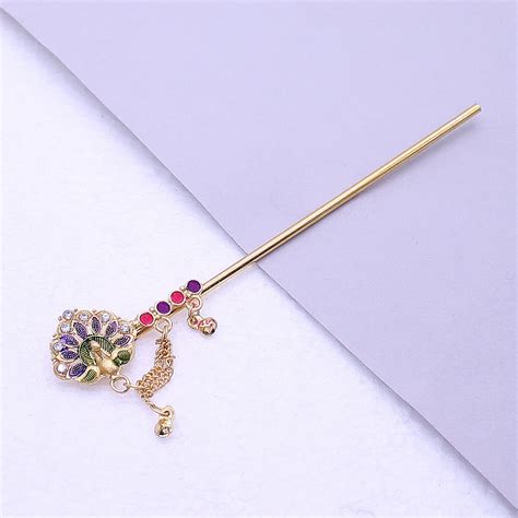 Open feather peacock flute for Idols (Laddu Gopal ji , RK etc ...