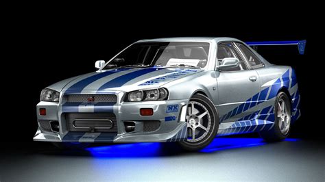 3D model 2 Fast 2 Furious R34 Nissan Skyline GT-R VR / AR / low-poly ...