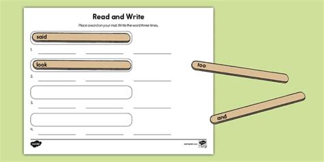 Craft Stick Read and Write Activity (teacher made) - Twinkl