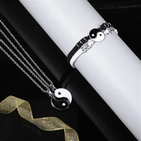 Buy 32 Pieces Yin Yang Friend Pendant Necklace and Bracelets Set Yin ...