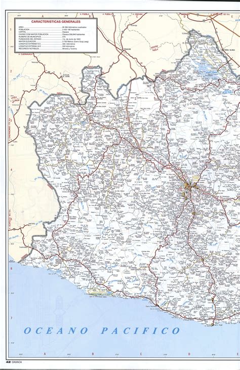 Oaxaca state map. Free detailed map of Oaxaca state Mexico