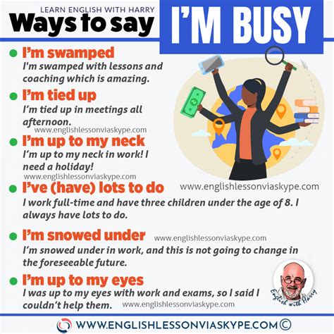 10 Ways to Say I'm Busy in English - Learn English with Harry 👴