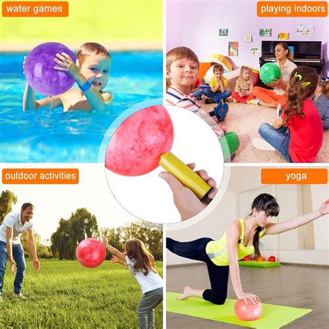 Buy 4 Pcs Marbleized Bouncy Balls & 1 Pump 9 Inch Inflatable Sensory ...