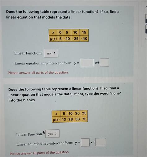 Image result for Does the Table Represent a Linear Function Why or Why Not
