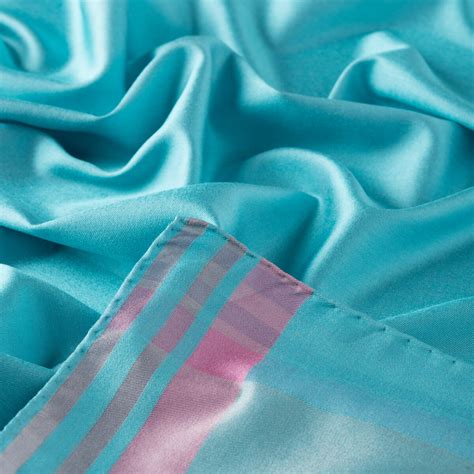 Turquoise Frame Silk Scarf | Ipekevi