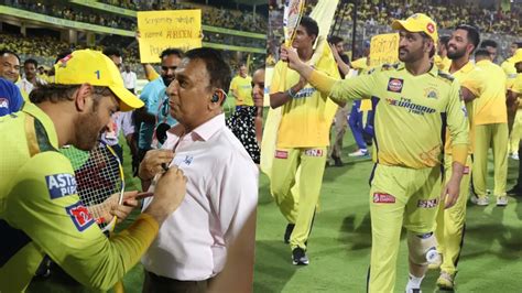 MS Dhoni Given Autograph on Shirt Of Sunil Gavaskar Thala Thanked CSK ...