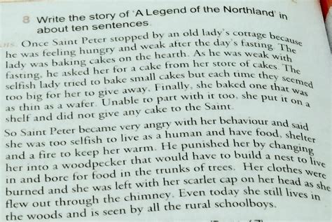 write the story of ' A legend of the northland'in about ten sentences ...