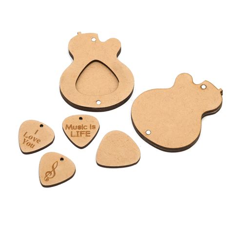 Guitar Plectrum with a Wooden Magnetic Holder Box | The Engraved Store