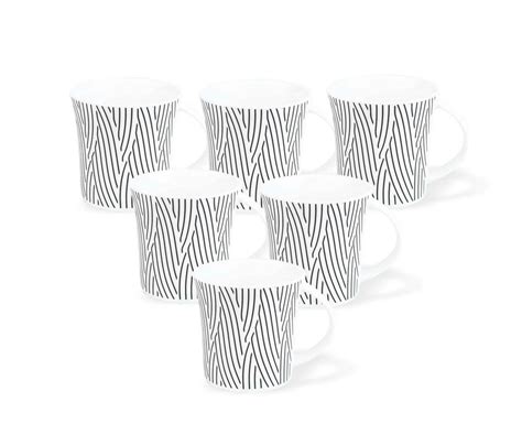 Buy Jcpl Bone China Jackson Hilton 387 Coffee Mug Set, 140Ml, Set of 6 ...