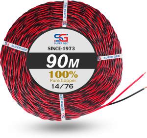 SUPER GEC 14-76 First PVC Flexible Twisted Copper wire 0 sq/mm Red ...