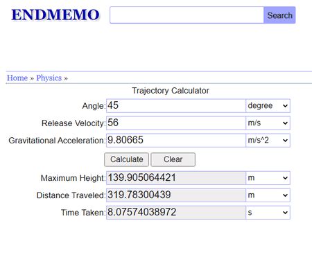 Image result for Trajectory Calculator