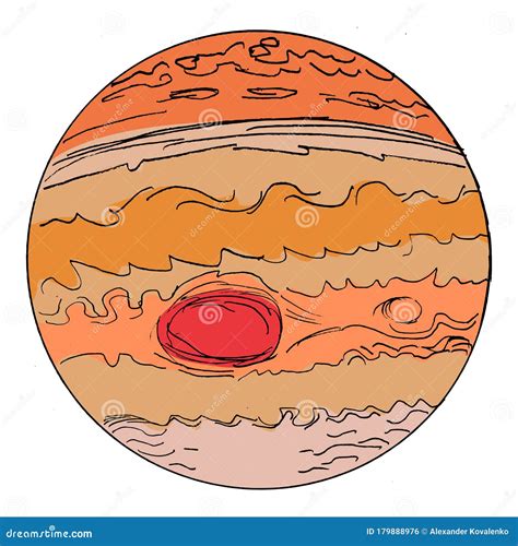 Hand Drawn, Sketch, Vector Illustration of Jupiter Stock Illustration - Illustration of ...