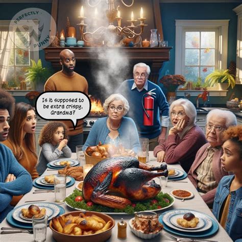 "Hilarious burnt turkey mishap! 🤣 Finest Thanksgiving humor comic. # ...