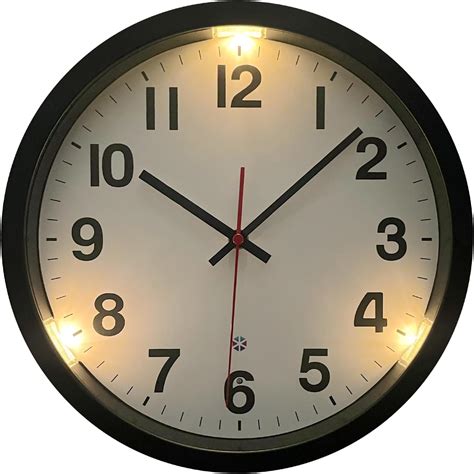 OCEST Night Light Wall Clock, Silent 12 Inch BatteryOperated LED ...