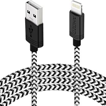 Amozo Nylon Braided Tough USB A to Lighting Fast Charging and Data Sync ...