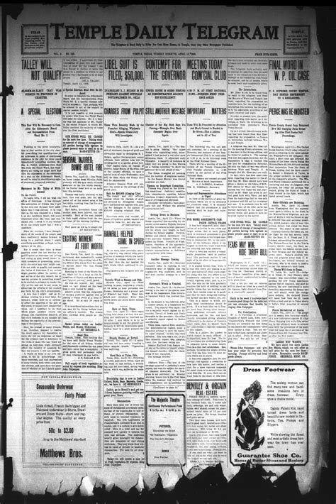 Temple Daily Telegram (Temple, Tex.), Vol. 2, No. 125, Ed. 1 Tuesday ...