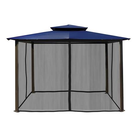 Paragon Outdoor Barcelona 10X12 Gazebo (Navy Top) (Mosquito Netting ...