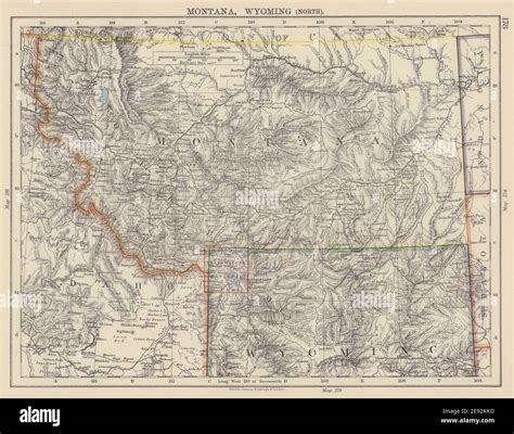 Map of montana and wyoming hi-res stock photography and images - Alamy