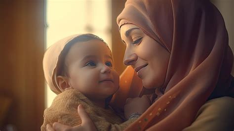 Una madre y su bebé miran a la cámara. | Foto Premium