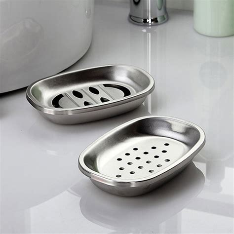 AMOGHA 2 Pieces Soap Dish Set, Stainless Steel Double-Deck Soap Dish ...