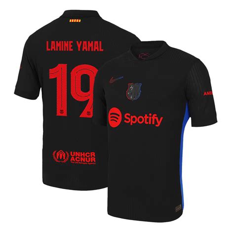 LAMINE YAMAL #19 Barcelona Away Authentic Soccer Jersey 2024/25 ...