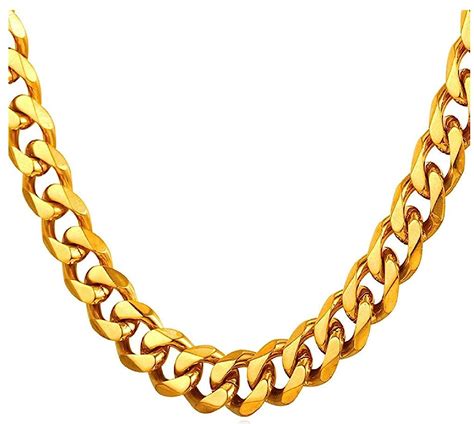 Buy Gold plated chain neck chain necklace jewelry mala For Men women ...