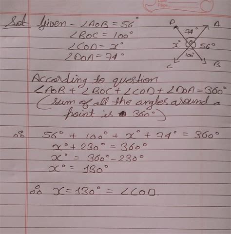 In the given figure, rays OA,OB,OC and OD are such that angle AOB= 56 ...