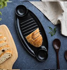 Buy DECOR VIBES Melamine Grill Double Dip Serving Platter for Kabab ...