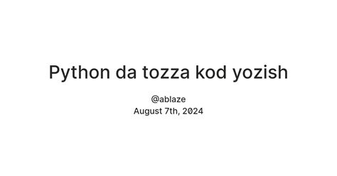 Python da tozza kod yozish — Teletype