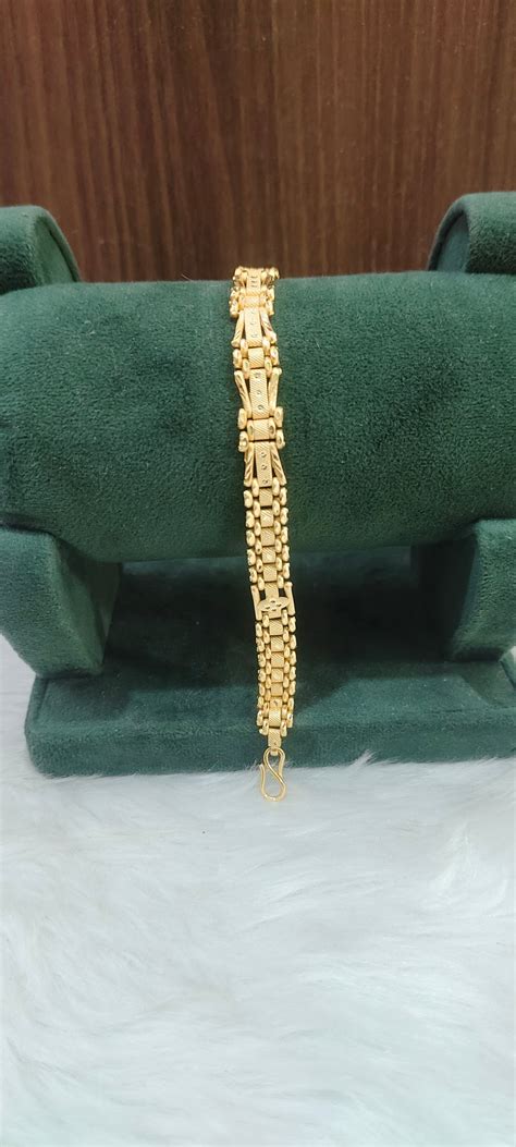 100% gold look 8" mens bracelet (design slightly change) – Paanchajanya ...
