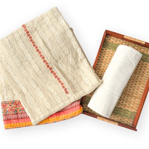 Off-White & Orange Floral Embroidered Georgette Kurta Fabric (3.2 Mete ...