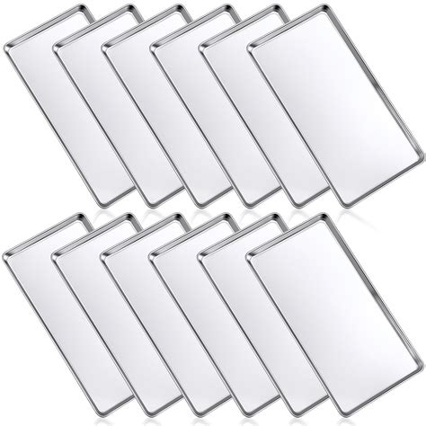 Mimorou 12 Pcs Baking Sheet Stainless Steel Cookie Sheet Small Metal ...