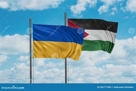 Palestine and Ukraine flag stock illustration. Illustration of ukraine ...