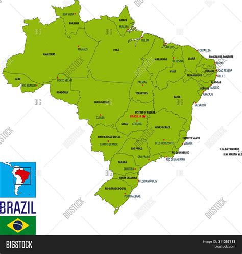 Brazil map with capital
