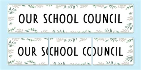 Our School Council Botanical-Themed Display Banner - Twinkl