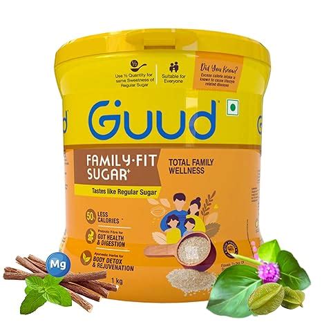 GUUD 100% Natural Sugar Substitute, 1 Kg - Equal to 2 Kg of Regular ...