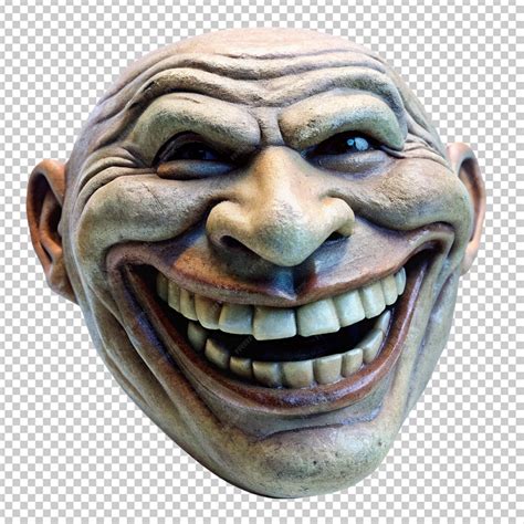 Premium PSD | Troll face on transparent background