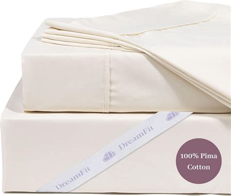 Amazon.com: DreamFit DreamCool 100% Pima Cotton Sheets with Elastic ...