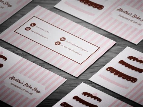 Business Cards for Bakery 的图像结果