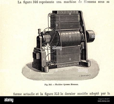 technics, electrical engineering, dynamo of Siemens, wood engraving by ...