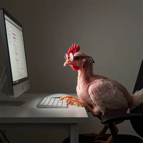 Image result for Hen Using a Computer